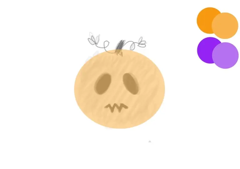 Pumpkin illustration choosing colors