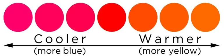 Cool and warm colors to create a color palette