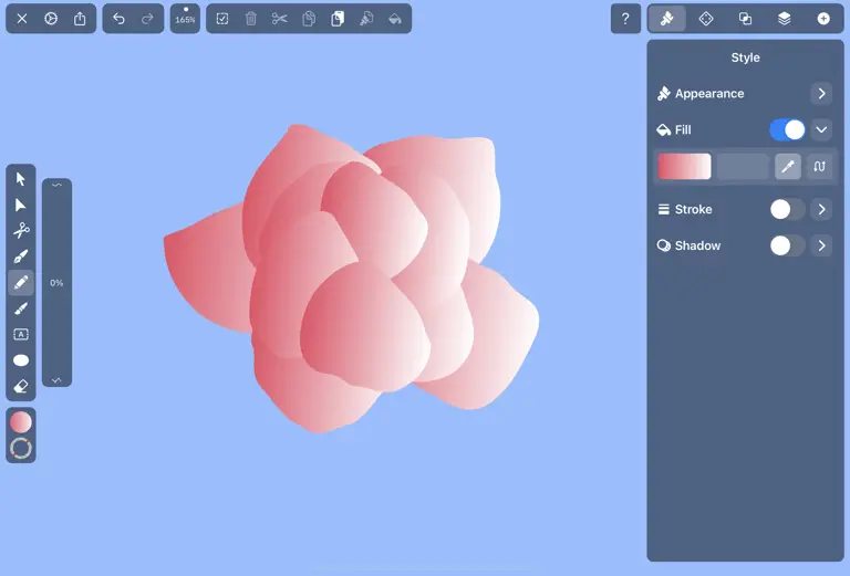 2 rows of petals on vectornator