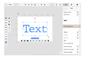 Use the font in Curve