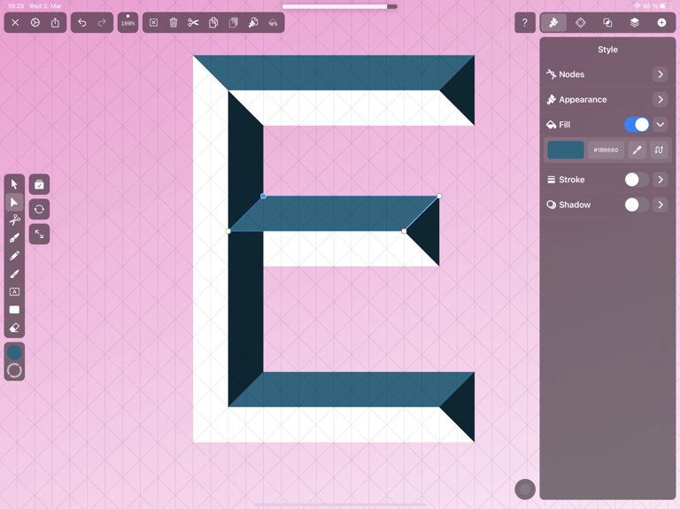 Draw-beveled-letters