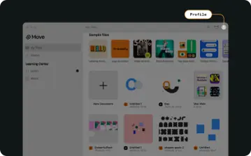 Move launch screen with highlight on the profile icon