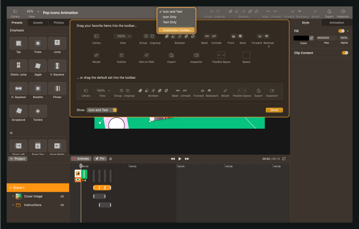 customising the toolbar