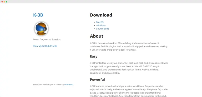K-3D animation software