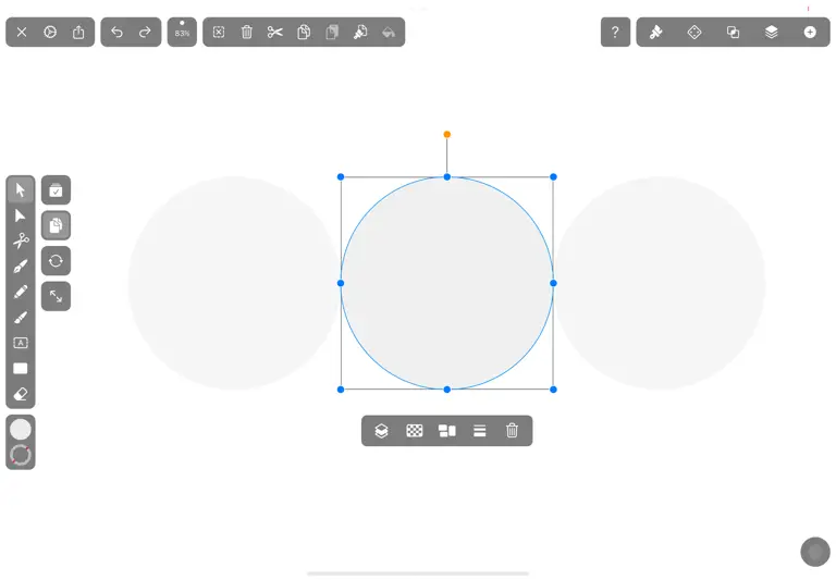 Two circles with white background