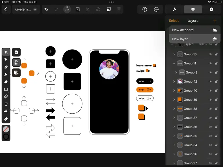 Add new layer in UI design Linearity Curve