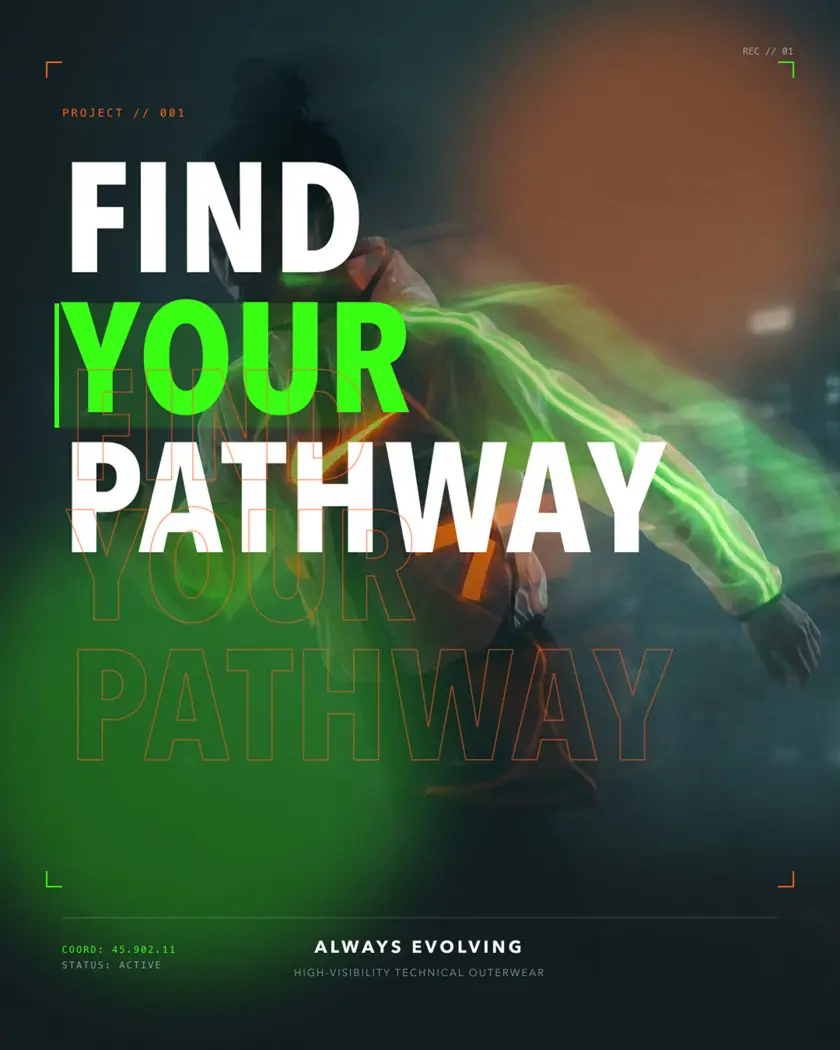 AI-generated athletic action promo banner, editable in Linearity